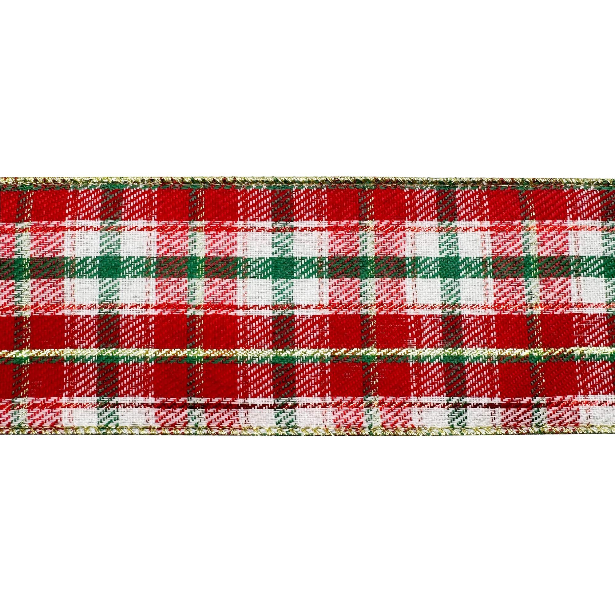 20.5" Red, White & Green Plaid Tree Bow by Celebrate It®